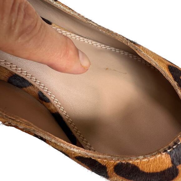 Steven Pamina Block Heel Leopard Print Shoes 6.5M Calf Hair Mob Wife Office Work - Picture 6 of 13